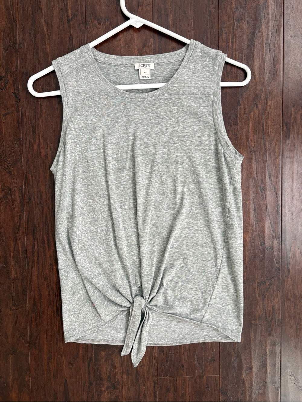 J. Crew Light Heather Gray Tie-Front Sleeveless Tank